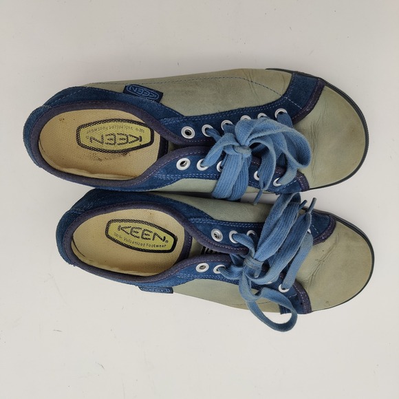 Keen Arcata Womens 8 Low Top Sneakers Blue Leather Suede Lace Up Coastal Boho - Picture 4 of 12